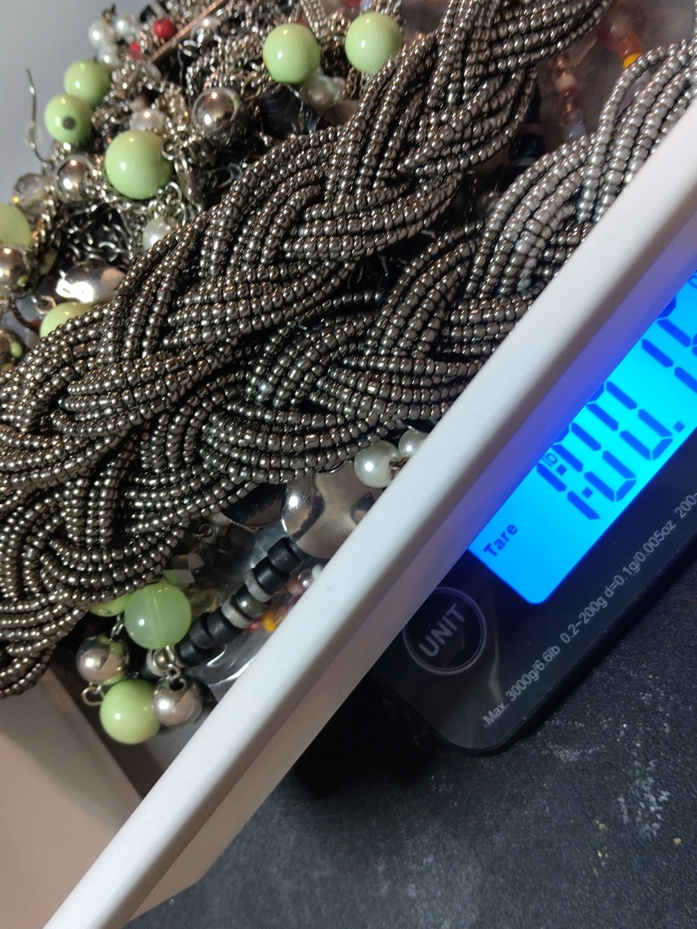 1lb Necklace with Lime Bead Accents Bracelets Jewlry Bundle